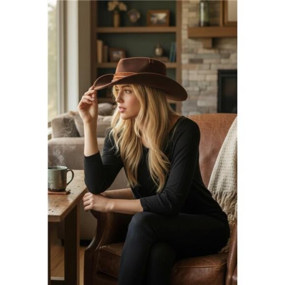 Distress Vintage Shapable Fedora Cowboy Hat main image 4